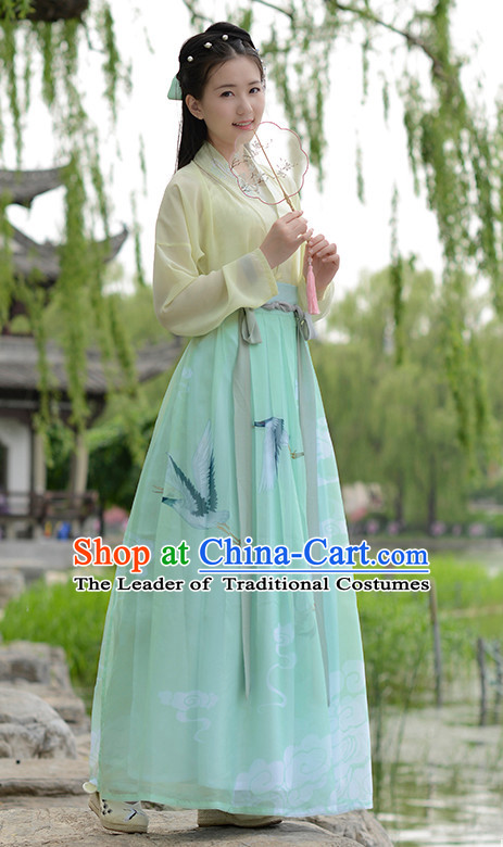 Ancient Chinese Han Dynasty Women Han Costume Dress Hanfu Suit