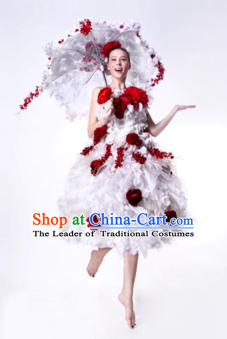 Parade Quality Flower Dance Costumes Popular Ostrich Feathers Fancy Costume Costume Angel Wings Costume Complete Set