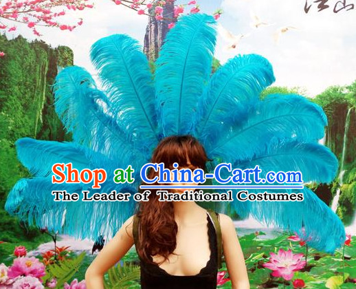 Parade Quality Feather Dance Costumes Popular Ostrich Feathers Fancy Bird Costume Stage Costumes Angel Wings Costume Complete Set