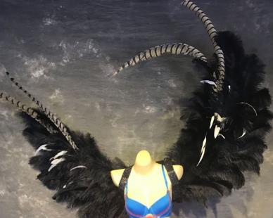 Model Feather Butterfly Dance Costumes Popular Ostrich Feathers Fancy Costume Stage Drama Costumes Angel Wings Parade Costume Complete Set