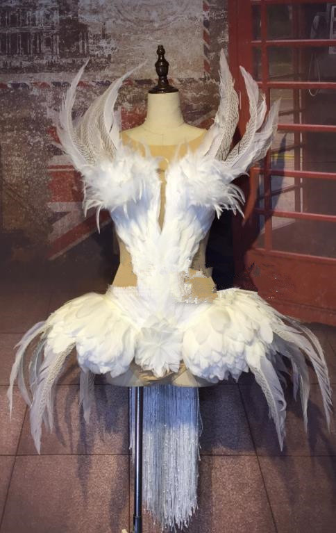 Model Feather Butterfly Dance Costumes Popular Ostrich Feathers Fancy Costume Stage Drama Costumes Angel Wings Parade Costume Complete Set