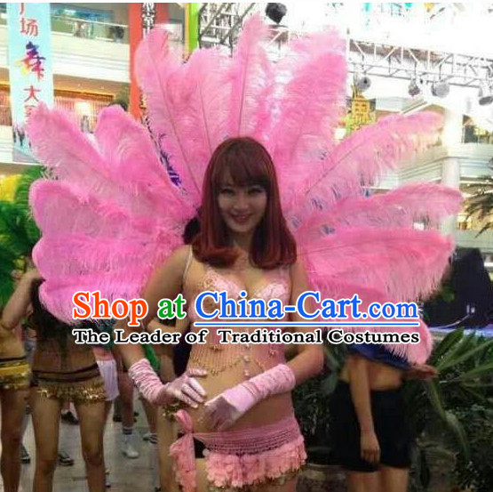 Model Feather Butterfly Dance Costumes Popular Ostrich Feathers Fancy Costume Stage Drama Costumes Angel Wings Parade Costume Complete Set