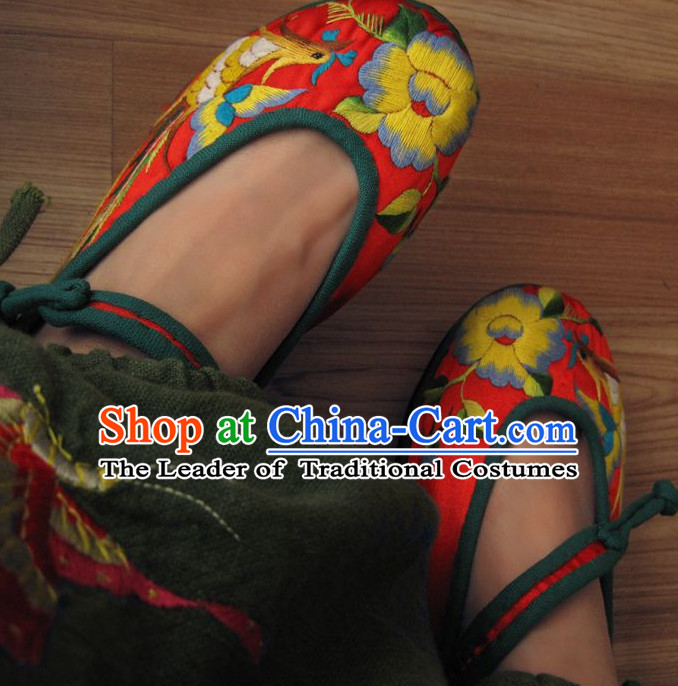 Chinese Handmade Embroidered Shoes Wedding Shoes Kung Fu Wushu Shoes Womens Shoes Opera Shoes Hanfu Shoes Dance Shoes