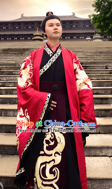 Ancient Chinese Prince Wedding Dresses Hanfu Classical Dress National Ceremonial Costumes Clothing and Crown Complete Set