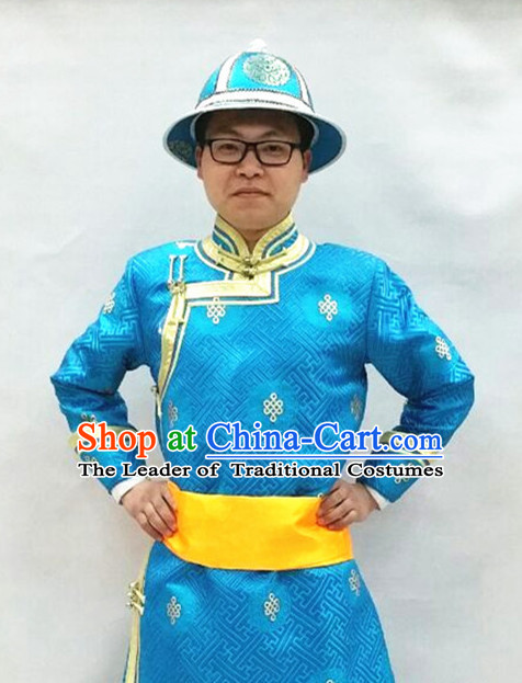 Mongolian Minority Mongol Dress Mongolia Minority Dresses Ethnic Mongolian Costume Complete Set for Men