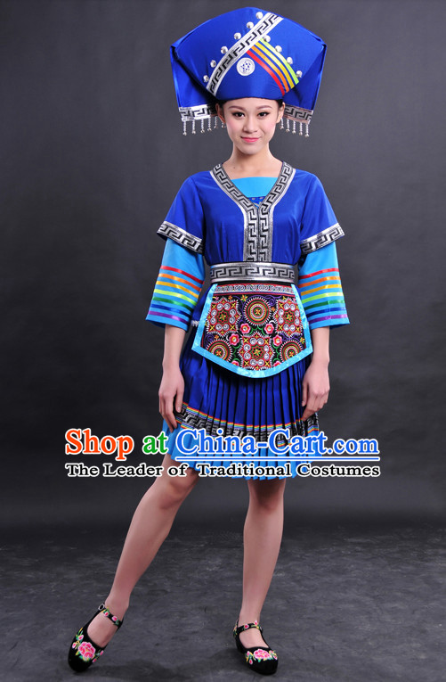 Zhuang Minority Women Dresses Ethnic Clothing Minority Dance Costume Minority Dress