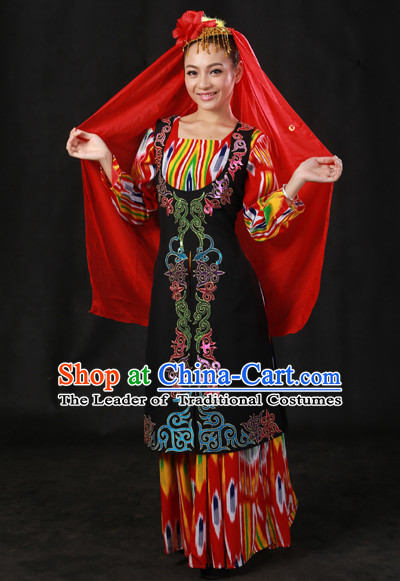 Xinjiang Minority Women Dresses Ethnic Clothing Minority Dance Costume Minority Dress