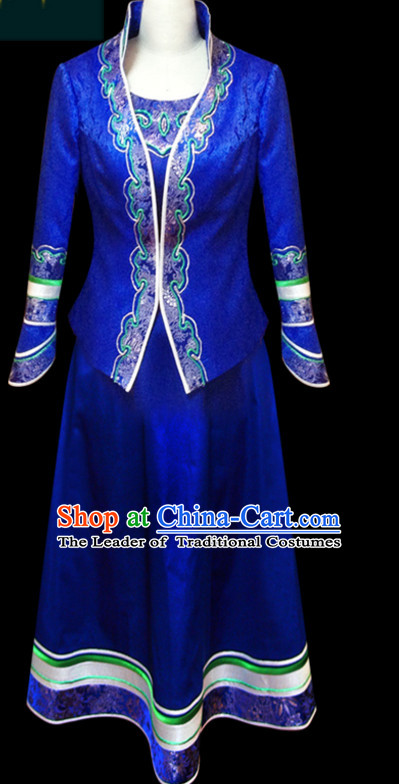 Mongolian Minority Empress Mongol Mongolia Princess Clothing Ethnic Traditional Costumes Complete Set