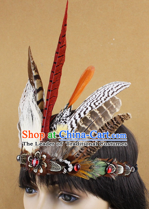 Handmade Feather Hair Pin Hair Accessory Headwear Hair Accessorie Head Dress Head Piece Jewel Hat Set