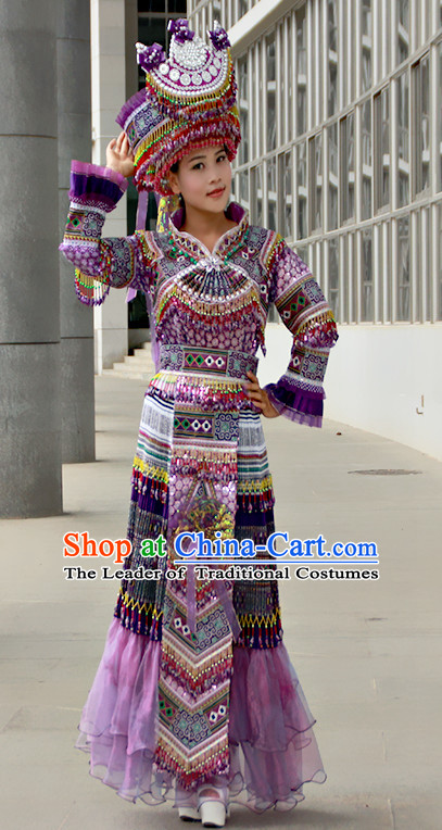 Hmong Women Minority Dresses Miao Girls Clothing Ethnic Miao Minority Dance Costume Minority Dress Dance Miao Costumes Complete Set