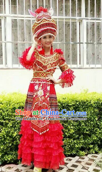 Hmong Women Minority Dresses Miao Girls Clothing Ethnic Miao Minority Dance Costume Minority Dress Dance Miao Costumes Complete Set