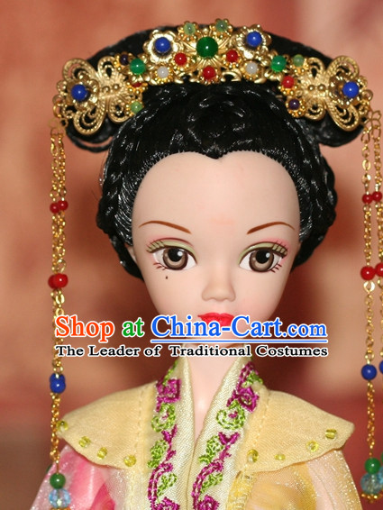 Traditional Chinese Qing Empress Headpiece Princess Headdress Palace Hair Decorations Royal Hair Sticks Head Gear Hair Decoration Set