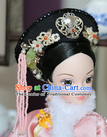 Traditional Chinese Women Qing Empress Headpiece Princess Headdress Palace Hair Decorations Royal Hair Sticks Head Gear Hair Decoration Set