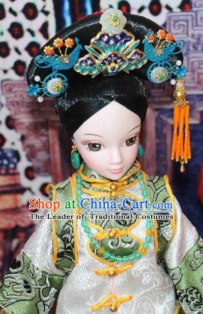 Traditional Chinese Women Qing Empress Headpiece Princess Headdress Palace Hair Decorations Royal Hair Sticks Head Gear Hair Decoration Set