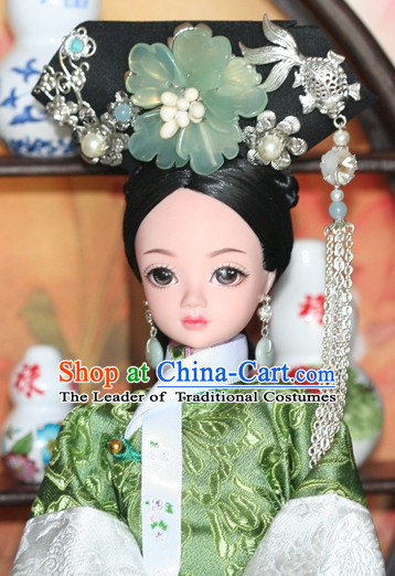 Traditional Chinese Qing Empress Headpiece Princess Headdress Palace Hair Decorations Royal Hair Sticks Head Gear Hair Decoration Set