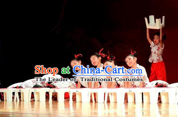 Traditional Chinese Yangge, Children Kindergarten Fan Dancing Wholesale Costume, Folk Dance Yangko Costume, Traditional Chinese Dancewear for Kids