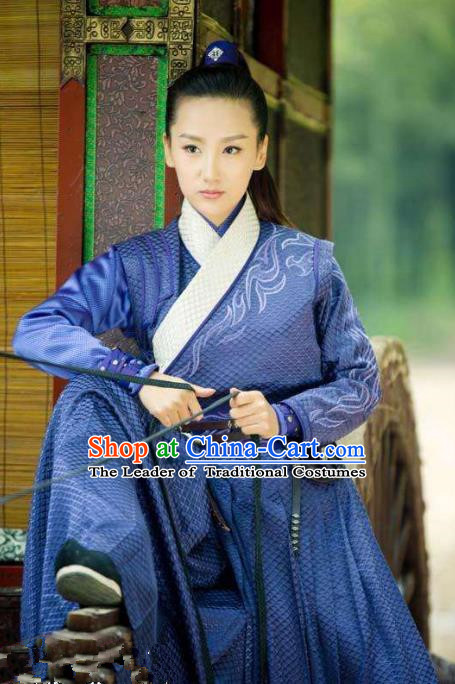 Traditional Chinese Costume Chinese Ancient Swordswomen Dress, Ming Dynasty Swordsmen Costume for Women