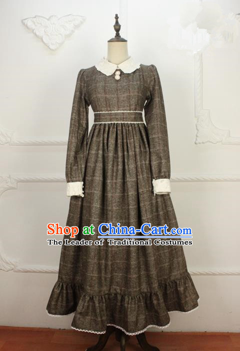 Traditional Classic Women Clothing, Traditional Classic Woolen Dress, British Restoring Ancient High Waiet Wool One-Piece Skirt for Women