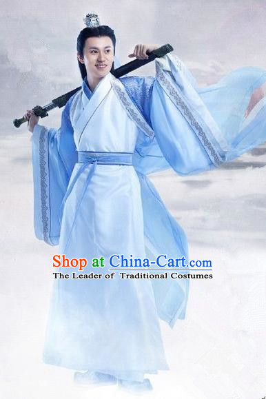 Traditional Chinese Ancient Costumes, Ancient Chinese Cosplay Swordsmen Knight Costume Complete Set for Men