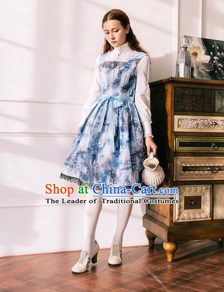 Traditional Classic Elegant Women Costume Sundress, Restoring Ancient Gothic oil Painting Jumper Skirt for Women