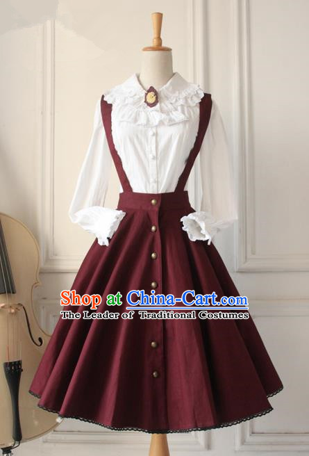 Traditional Classic Elegant Women Costume One-Piece Dress, Restoring Ancient Princess Suspender Skirt Giant Swing Sundress for Women