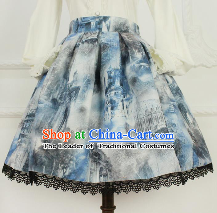 Traditional Classic Elegant Women Costume Bust Skirt, Restoring Ancient Princess Oil Painting Gothic Giant Swing Skirt for Women