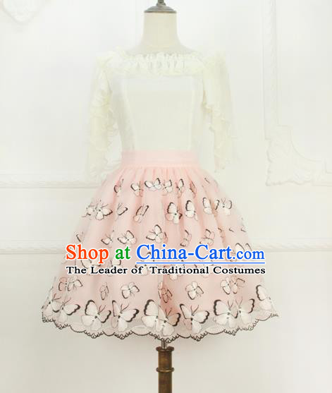 Traditional Classic Elegant Women Costume Organza Bust Skirt, Restoring Ancient Embroidered Bubble Skirt for Women