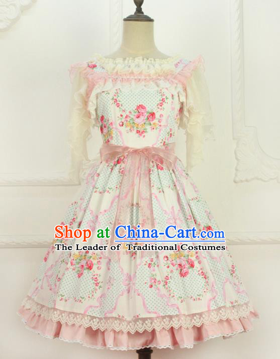 Traditional Classic Elegant Women Costume One-Piece Dress Braces Skirt, Restoring Ancient Sweet Dress for Women