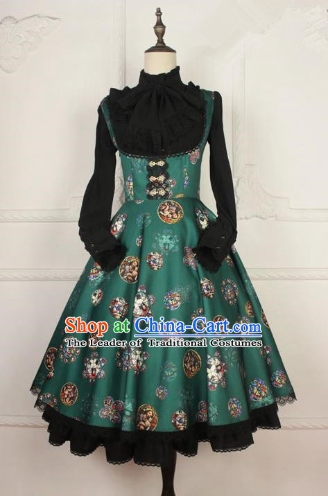 Traditional Classic Elegant Women Costume One-Piece Dress, Restoring Ancient Princess Gothic Joe Chest Giant Swing Sweet Dress for Women