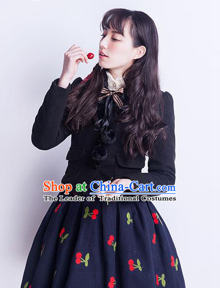 Traditional Classic Elegant Women Costume Woolen Jacket, Restoring Ancient Wool Sweet Short Coat  for Women