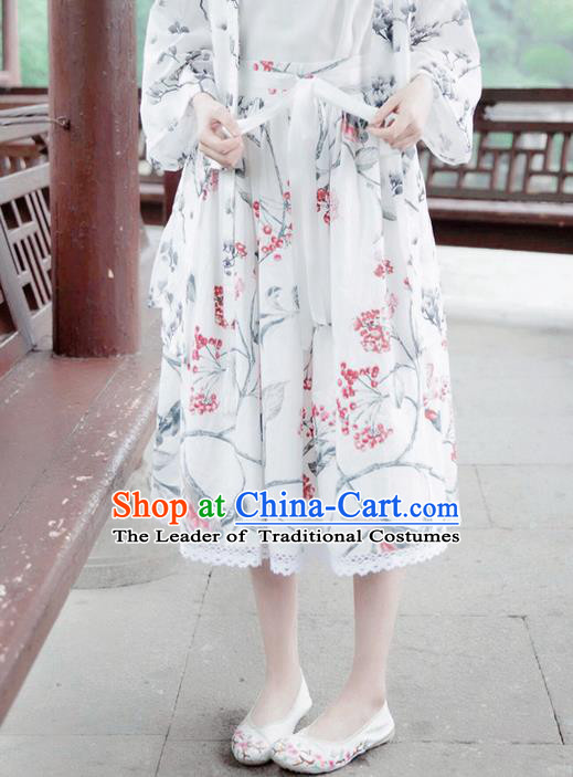 Traditional Classic Chinese Elegant Women Costume Han Dynasty Plum Dress, Chinese Hanfu Restoring Ancient Princess Ink Painting Bust Skirt for Women