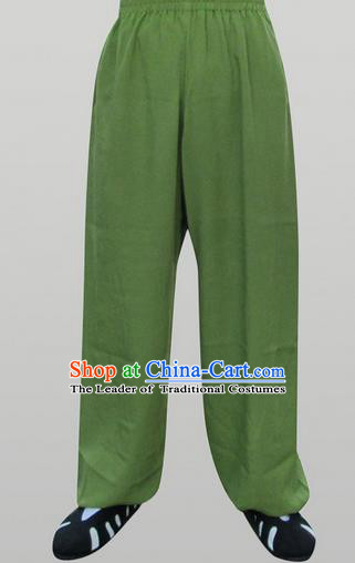 Traditional Chinese Wudang Uniform Taoist Linen Pants Wu Gong Trousers, Chinese Tang Suit Wushu Clothing Tai Chi Bloomers for Men