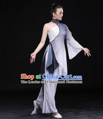 Traditional Chinese Classical Ink Painting Yangko Dance Dress, Yangge Fan Dancing Costume, Folk Dance Yangko Costume For Women