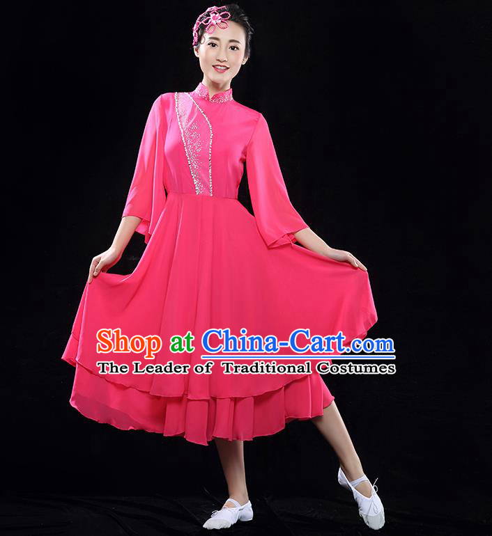 Traditional Chinese Classical Yangko Dance Dress, Yangge Fan Dancing Costume Umbrella Dance Suits, Folk Dance Yangko Costume for Women