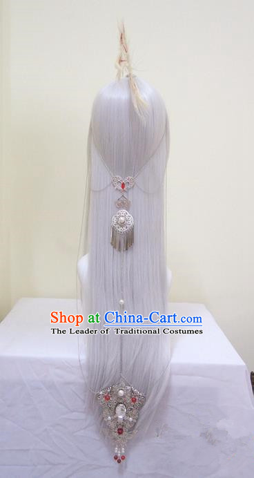 Traditional Chinese Ancient Jewelry Accessories, Ancient Chinese Imperial Princess Headwear Wedding Long Tassels Hair Step Shake, China Wedding Bride Hairpin for Women