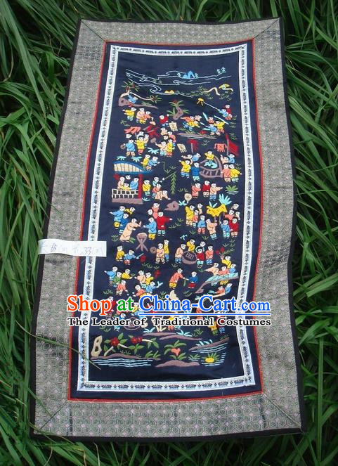 Traditional Chinese Miao Nationality Classic Hand Made Embroidery Flake-One Hundred of Children