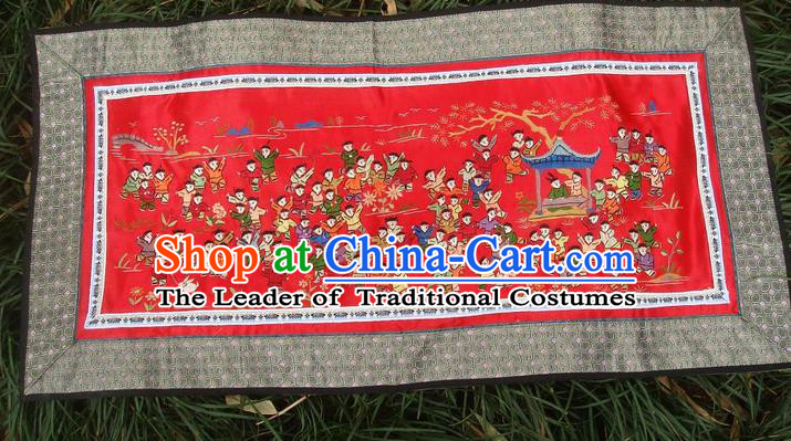 Traditional Chinese Miao Nationality Classic Hand Made Embroidery Flake-One Hundred of Children