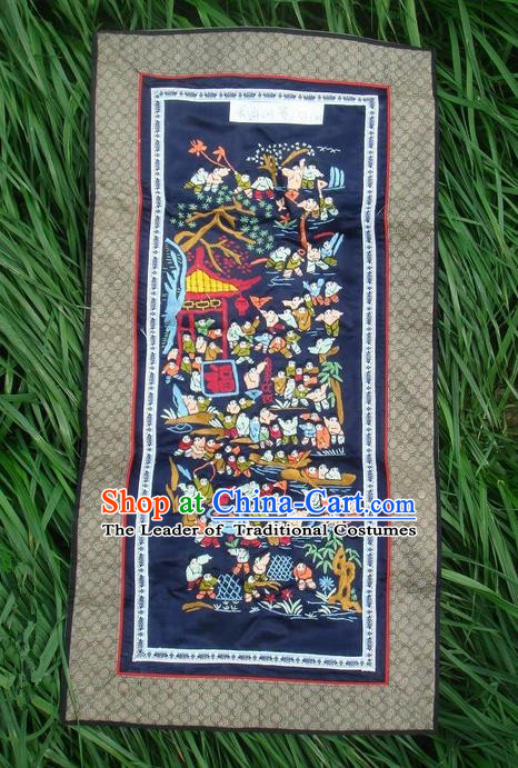 Traditional Chinese Miao Nationality Classic Hand Made Embroidery Flake-One Hundred of Children