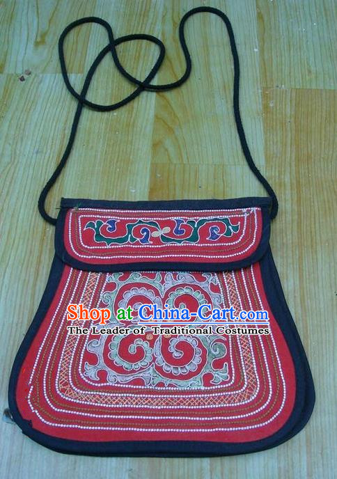 Traditional Chinese Miao Nationality Palace Handmade Embroidery Bag Hmong Handmade Embroidery Hanging Package for Women