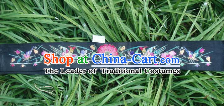 Traditional Chinese Miao Nationality Embroidery Belts, Hmong Handmade Embroidery Belt for Women