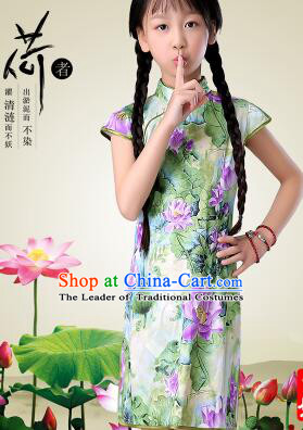 Qi Pao For Girls Cheongsam For Children Play Stage Costume Chinese Traditional style Princess Dress