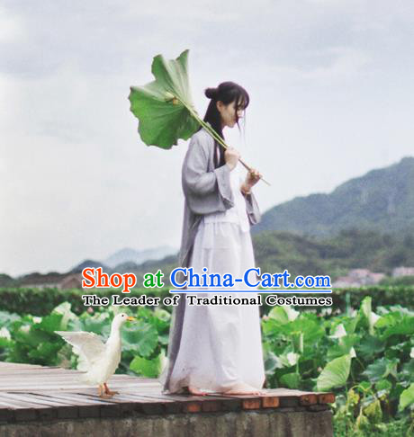 Traditional Classic Women Clothing, Traditional Chinese Style Yarn Hanfu, Classic Long Cape Cardigan, Long Yarn Coat