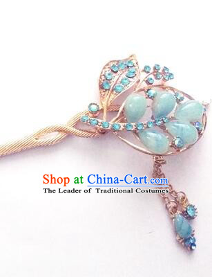 Hairpins Ancient Korean Style Women Hair Clasp Bride Head Wear Up Do Light Blue