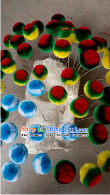 Peking Opera Head Wear Pompoms Accessories Pendant 8.5cm Multiple Colors