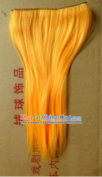 Lion Dance Accessory Dragon Dance Falsie Artificial Whiskers for Peking Opera Yellow