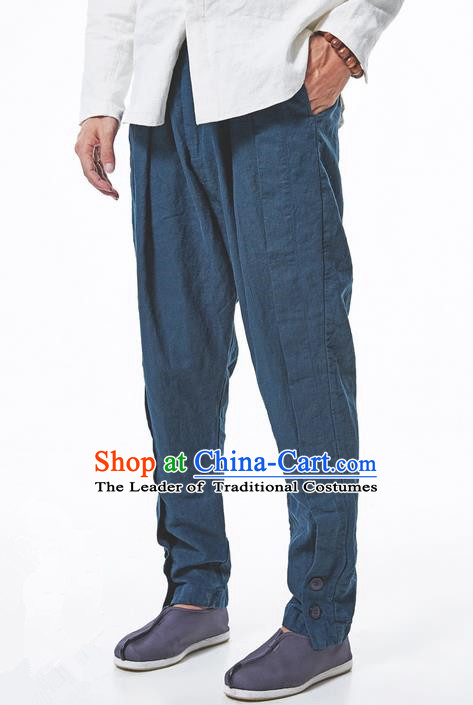 Traditional Chinese Linen Tang Suit Trousers, Chinese Ancient Costumes, Flax Baggy pants Crotch Trousers Yoga Pants