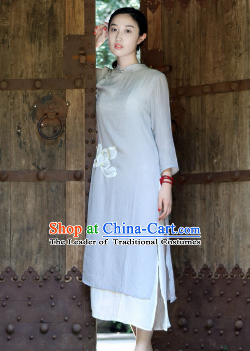 Traditional Chinese Female Costumes, Chinese Acient Clothes, Chinese Cheongsam, Tang Suits Slant Opening Plate Buttons Blouse for Women