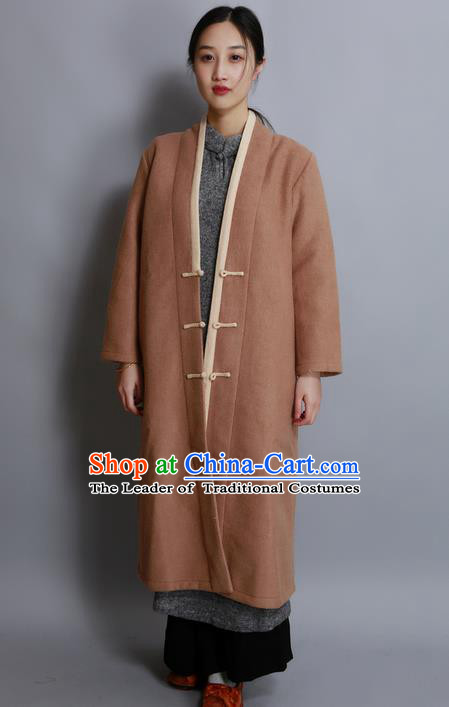 Traditional Chinese Female Costumes, Chinese Acient Hanfu Clothes, Chinese Cheongsam, Tang Suits Woolen Coat for Women