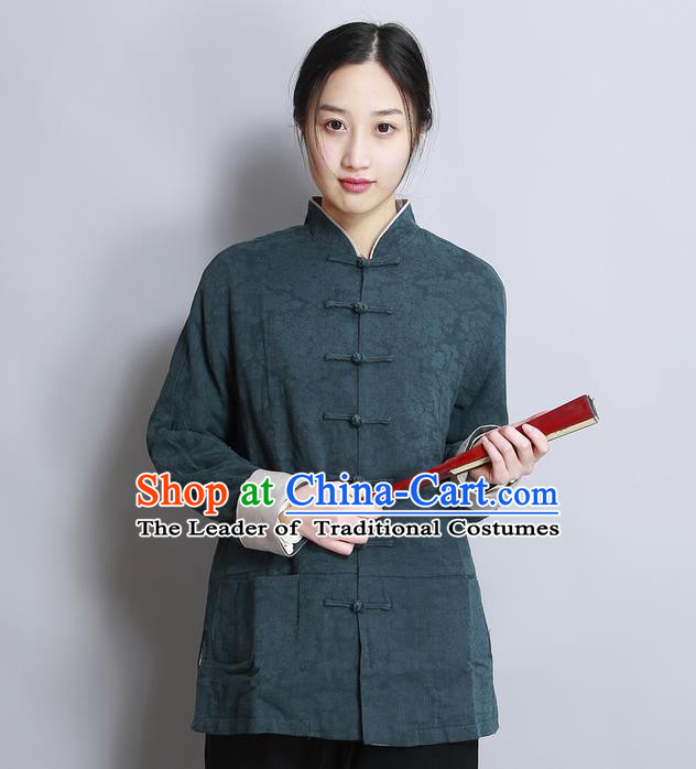 Traditional Chinese Female Costumes, Chinese Acient Hanfu Clothes, Chinese Cheongsam, Tang Suits Plate Buttons Blouse for Women