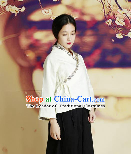 Traditional Chinese Female Costumes, Chinese Acient Hanfu Clothes, Chinese Cheongsam, Tang Suits Plate Buttons Blouse for Women